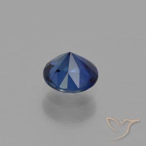 0.56ct Natural Navy Blue Sapphire, Round Cut, 4.84 mm