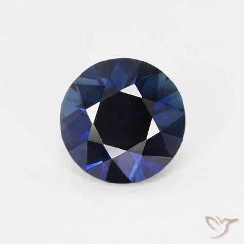 0.63ct Natural Twilight Blue Sapphire, Round Cut, 5.08 mm