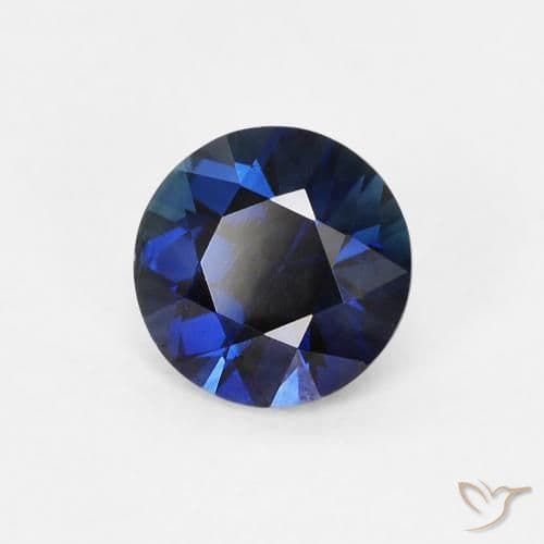 0.63ct Natural Twilight Blue Sapphire, Round Cut, 5.08 mm