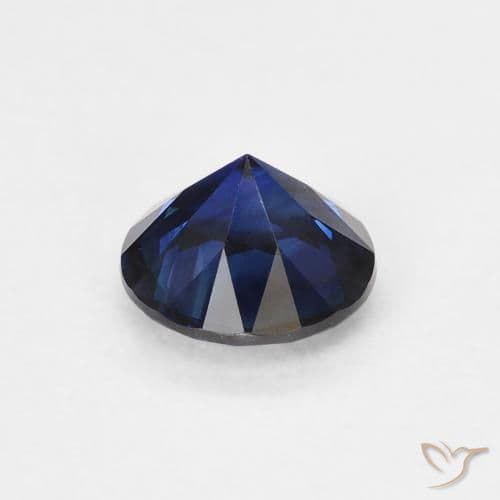 0.63ct Natural Twilight Blue Sapphire, Round Cut, 5.08 mm