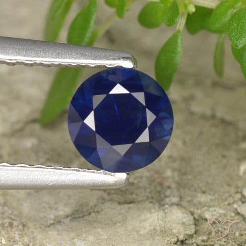 0.60ct Natural Navy Blue Sapphire, Round Cut, 5.06 mm