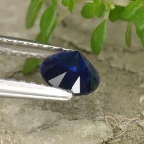 0.60ct Natural Navy Blue Sapphire, Round Cut, 5.06 mm