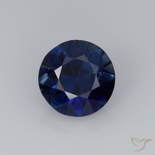 1.62ct Natural Midnight Blue Sapphire, Round Cut, 5.49 mm