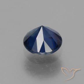 0.77ct Natural Dark Blue Sapphire, Round Cut, 5.45 mm