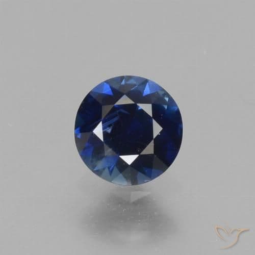 0.54ct Natural Twilight Blue Sapphire, Round Cut, 4.94 mm