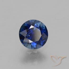 0.54ct Natural Twilight Blue Sapphire, Round Cut, 4.94 mm