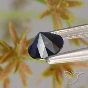 0.59ct Natural Deep Blue Sapphire, Round Cut, 4.97 mm