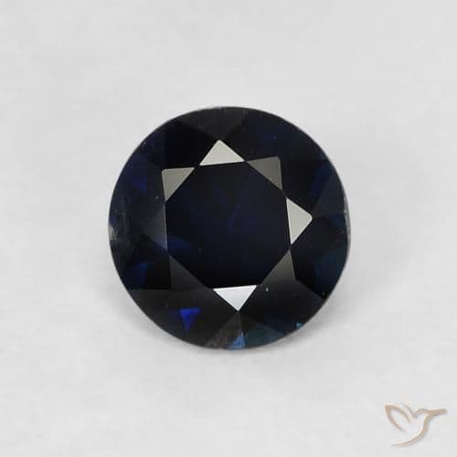 0.57ct Natural Twilight Blue Sapphire, Round Cut, 4.98 mm