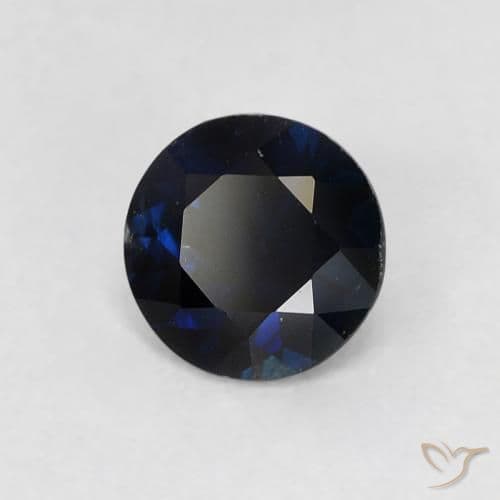 0.57ct Natural Twilight Blue Sapphire, Round Cut, 4.98 mm