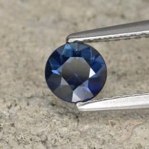 0.64ct Natural Navy Blue Sapphire, Round Cut, 5.11 mm