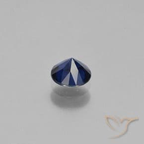 0.66ct Natural Dark Blue Sapphire, Round Cut, 5.19 mm