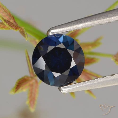 0.66ct Natural Navy Blue Sapphire, Round Cut, 5.12 mm