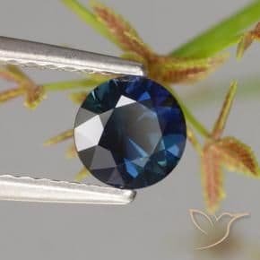 0.66ct Natural Navy Blue Sapphire, Round Cut, 5.12 mm