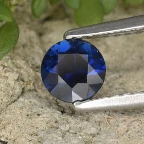 0.63ct Natural Deep Blue Sapphire, Round Cut, 5.14 mm