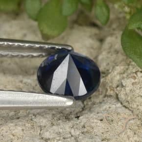 0.63ct Natural Deep Blue Sapphire, Round Cut, 5.14 mm