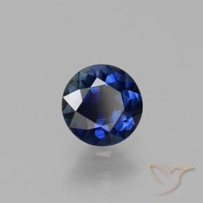 0.78ct Natural Dark Blue Sapphire, Round Cut, 5.54 mm