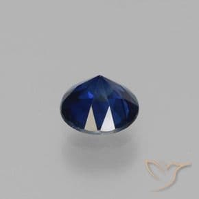 0.78ct Natural Dark Blue Sapphire, Round Cut, 5.54 mm
