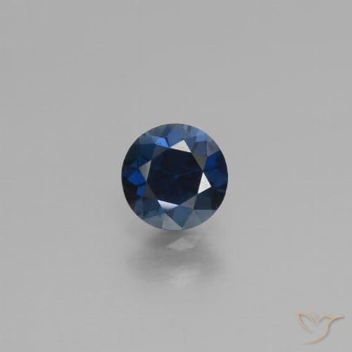 0.79ct Natural Twilight Blue Sapphire, Round Cut, 5.50 mm