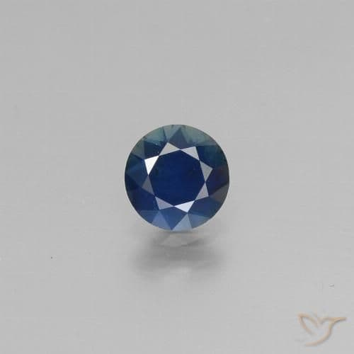 0.70ct Natural Midnight Blue Sapphire, Round Cut, 5.46 mm