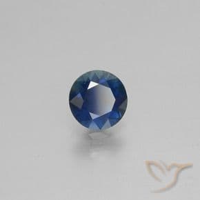0.70ct Natural Midnight Blue Sapphire, Round Cut, 5.46 mm