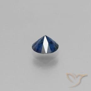 0.70ct Natural Midnight Blue Sapphire, Round Cut, 5.46 mm