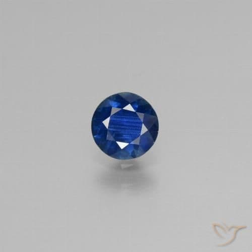 0.52ct Natural Navy Blue Sapphire, Round Cut, 4.89 mm