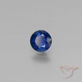 0.52ct Natural Navy Blue Sapphire, Round Cut, 4.89 mm