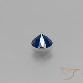 0.52ct Natural Navy Blue Sapphire, Round Cut, 4.89 mm