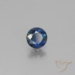 0.62ct Natural Dark Blue Sapphire, Round Cut, 5.15 mm