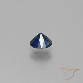 0.62ct Natural Dark Blue Sapphire, Round Cut, 5.15 mm