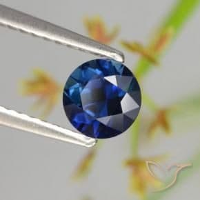 0.62ct Natural Navy Blue Sapphire, Round Cut, 5.11 mm
