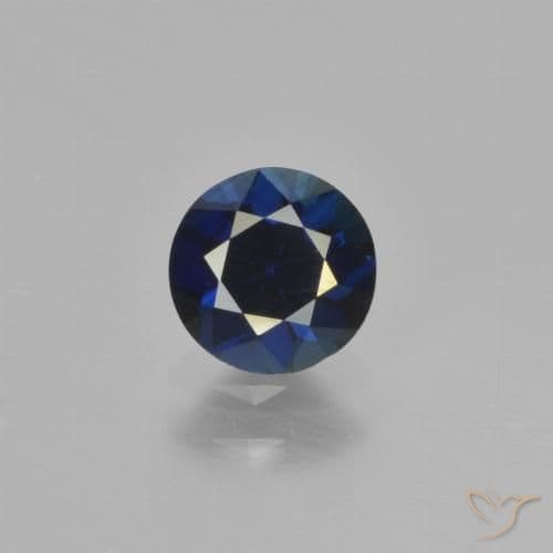 0.78ct Natural Twilight Blue Sapphire, Round Cut, 5.55 mm