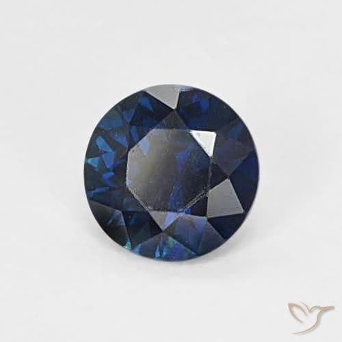 0.65ct Natural Midnight Blue Sapphire, Round Cut, 5.11 mm