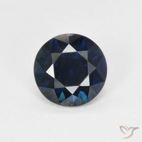0.65ct Natural Midnight Blue Sapphire, Round Cut, 5.11 mm