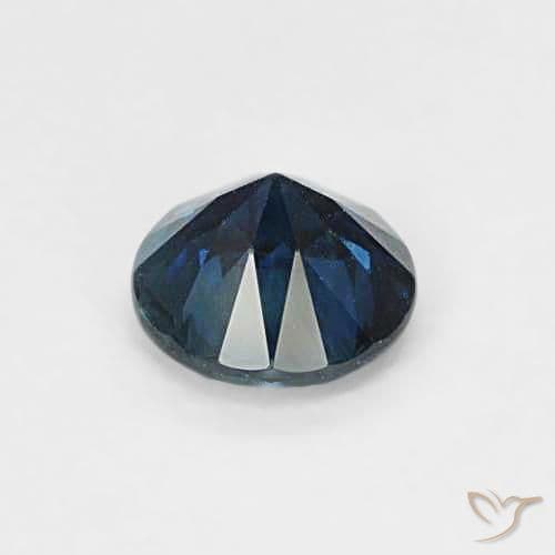 0.65ct Natural Midnight Blue Sapphire, Round Cut, 5.11 mm
