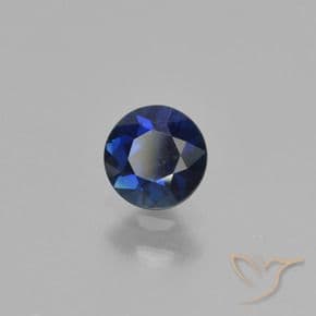 0.54ct Natural Dark Blue Sapphire, Round Cut, 4.82 mm