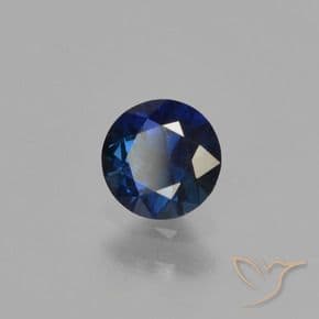 0.55ct Natural Navy Blue Sapphire, Round Cut, 4.95 mm