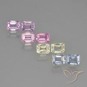 2.25ct Natural Multicolor Sapphire, Emerald Cut, 3.9x3 mm