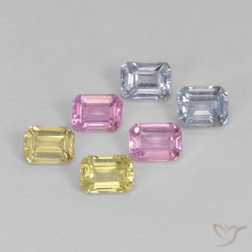 1.81ct Natural Multicolor Sapphire, Emerald Cut, 4.1x3 mm