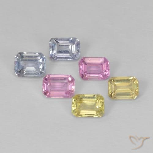 1.81ct Natural Multicolor Sapphire, Emerald Cut, 4.1x3 mm