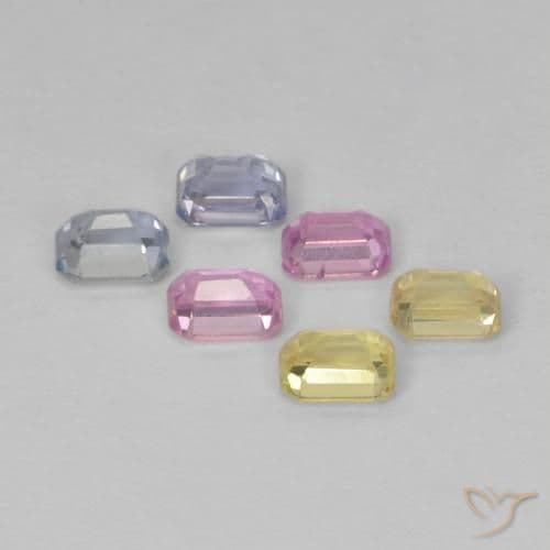 1.81ct Natural Multicolor Sapphire, Emerald Cut, 4.1x3 mm