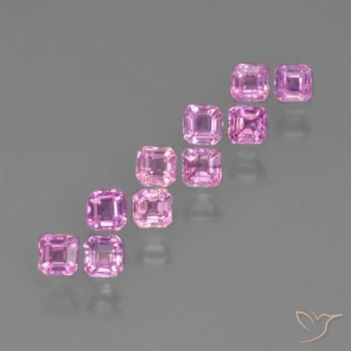 1.25ct Natural Purple-Pink Sapphire, Emerald Cut, 2.5x2.5 mm