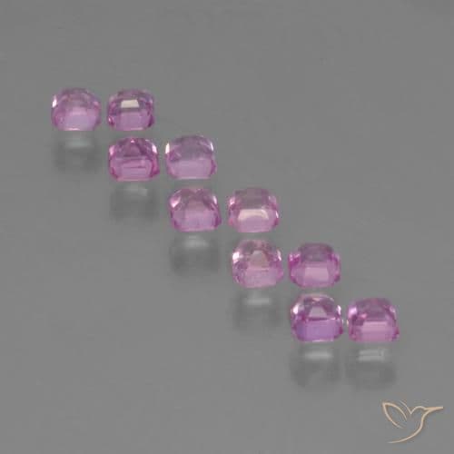 1.25ct Natural Purple-Pink Sapphire, Emerald Cut, 2.5x2.5 mm