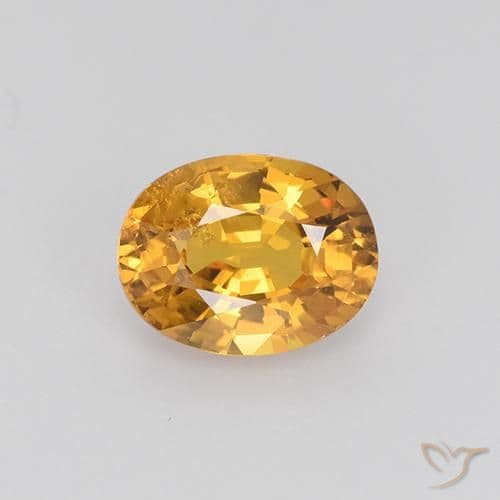 1.70ct Natural Golden Orange Sapphire, Oval Cut, 7.9x6.2 mm