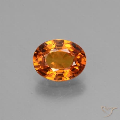 1.61ct Natural Deep Orange Sapphire, Oval Cut, 8x6.2 mm