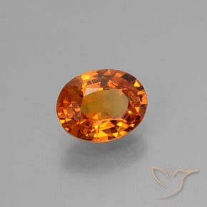 1.61ct Natural Deep Orange Sapphire, Oval Cut, 8x6.2 mm