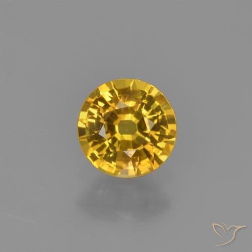 0.67ct Natural Golden Sapphire, Round Cut, 5.14 mm