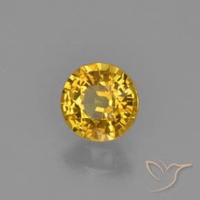 0.67ct Natural Golden Sapphire, Round Cut, 5.14 mm