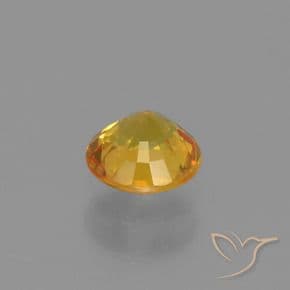 0.67ct Natural Golden Sapphire, Round Cut, 5.14 mm
