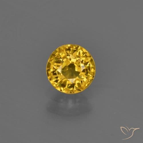 0.67ct Natural Golden Sapphire, Round Cut, 4.97 mm